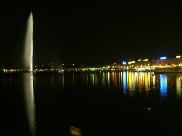 Leman Lake by night. Geneva. Switzerland.