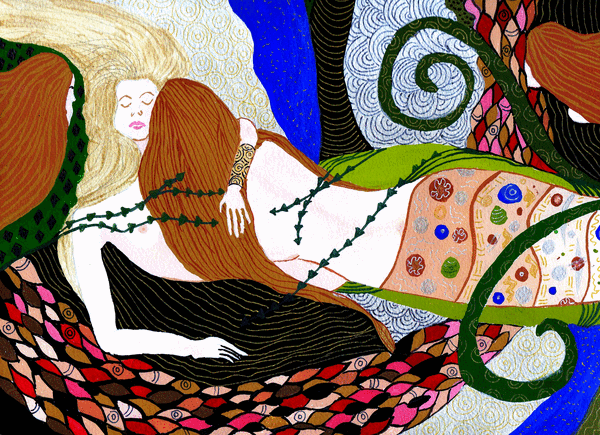 Mermaid 2, after Gustav Klimt