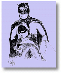 Batman & Batgirl 60s style