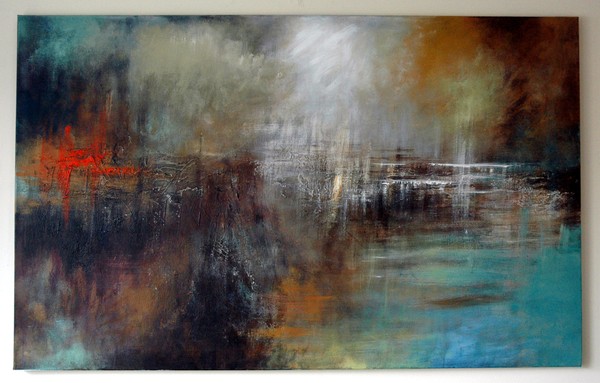 'Conversation with another world' 48'x30' acryli