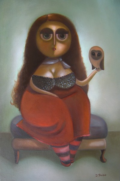 Woman Holding an Owl (SOLD)