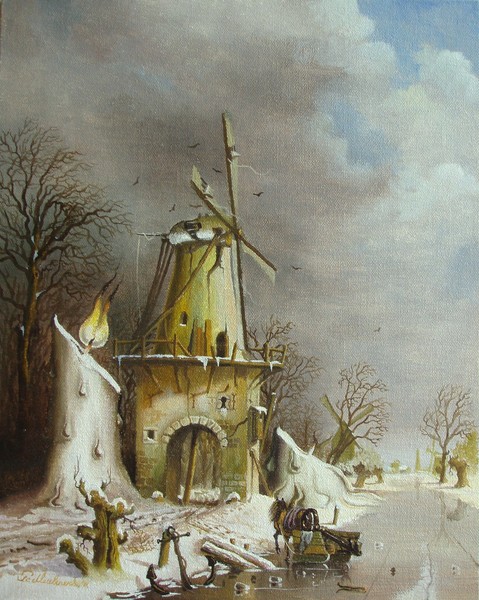 Old tollmill in the winter.