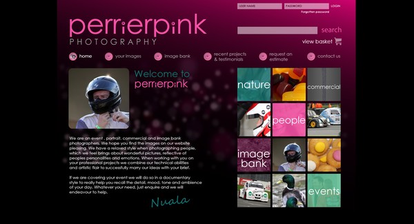 PerrierPink Photography homepage