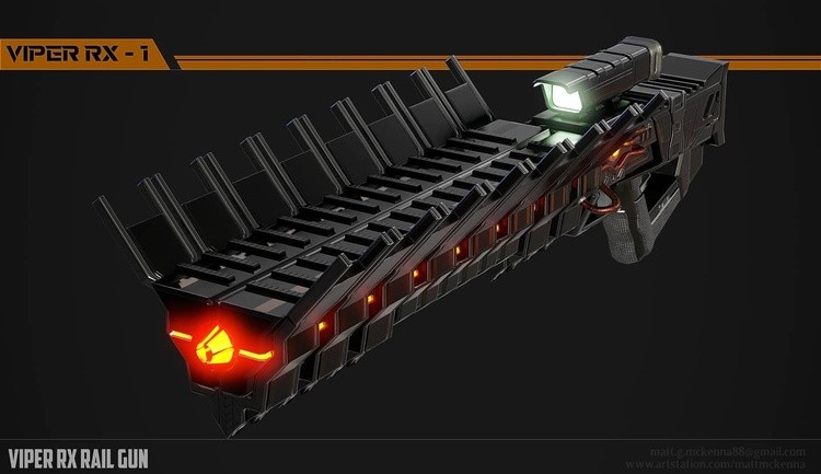Designed and modeled my own rail gun titled the Viper RX-1