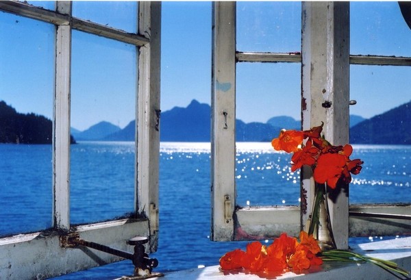 Howe Sound Window with flowers