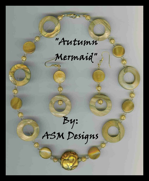 Autumn Mermaid Necklace & Earrings