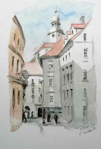 Narrow Street in Graz 