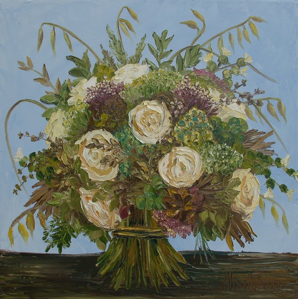 White Rose Bouquet by Alison Vernon