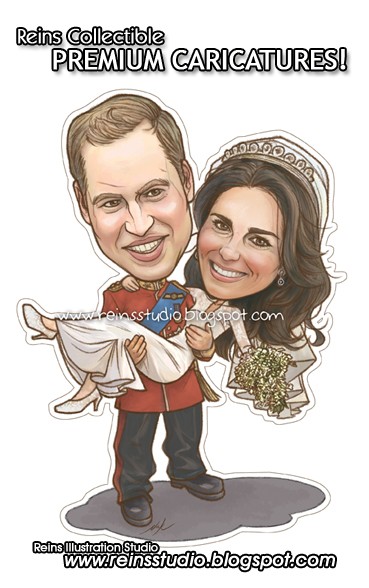 Prince William & Kate Middleton Caricatures Banner By Christopher Nico Reins Studio