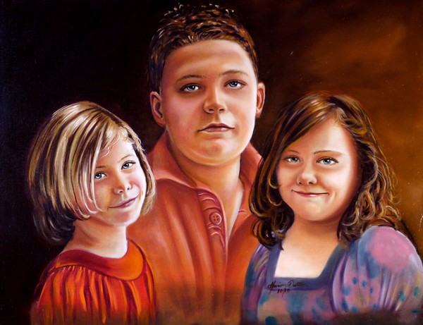Burrows Lucy Sam and Sophie 16x20 Oil On Linen canvas
