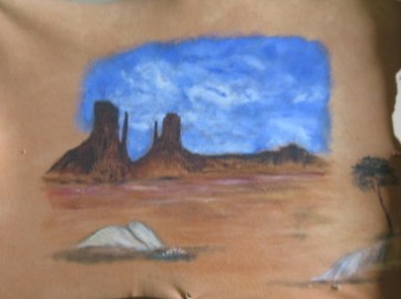 Desert Scene on Leather