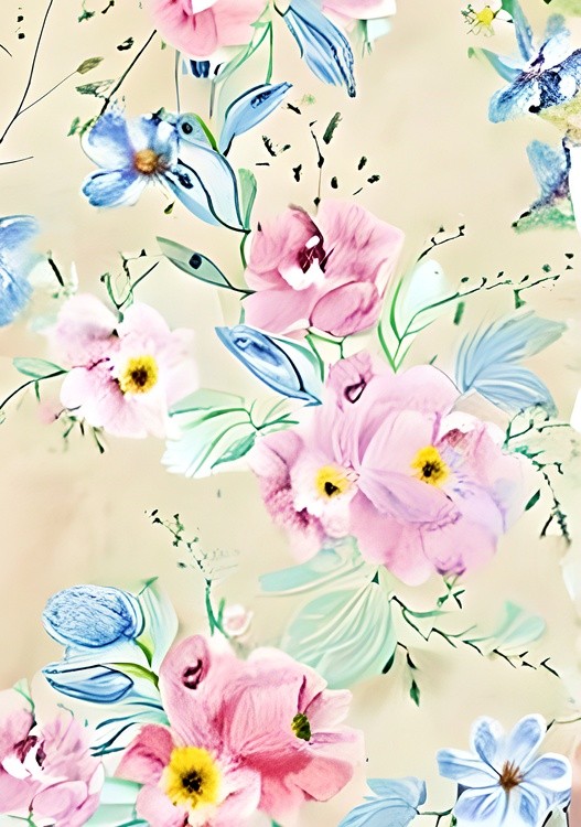 Soft pink and blue floral