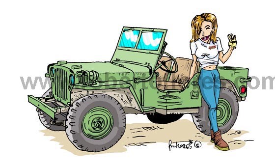 Willys jeep MB & Girl