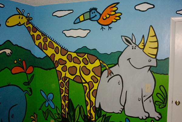 4 wall cartoon jungle mural (5 of 7)