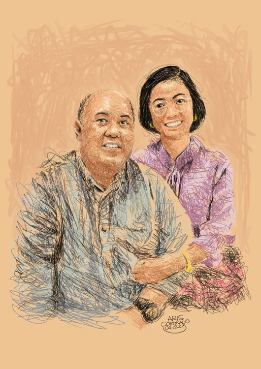 Scribble Art Portrait - CLIENT00045 - couple - A3