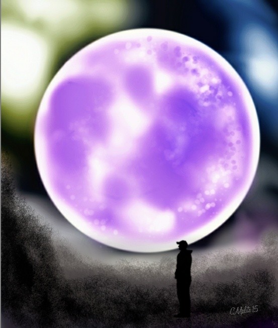 huge purple moon