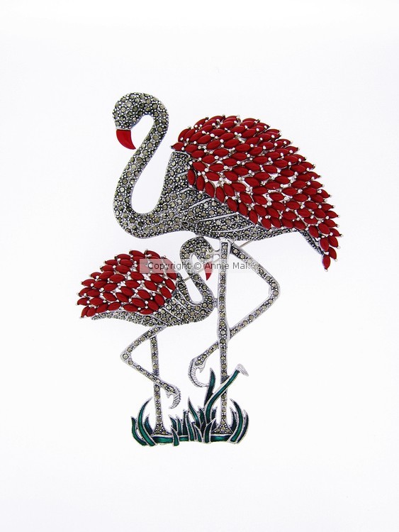 Red Flamingo Brooch