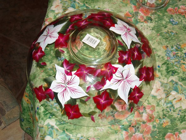 Florals on Floating Candle Bowl