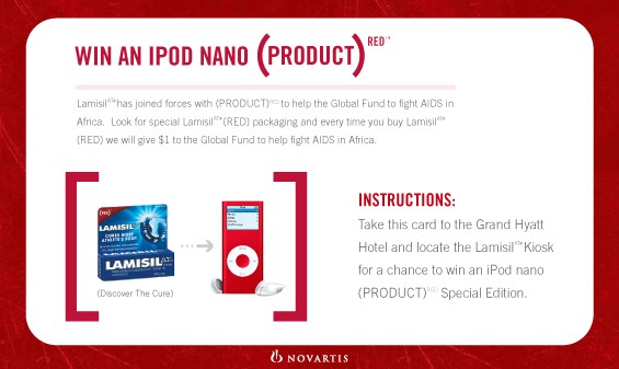RFID mailer for Lamisil and the Red Campaign