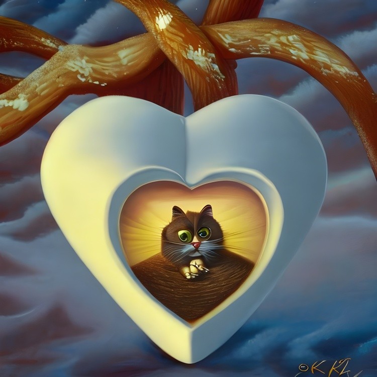 Kitty Heart Pendant
