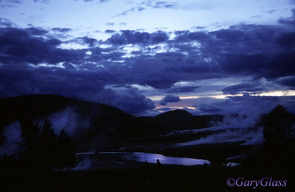 Evening Falls Over Geyser Basin
