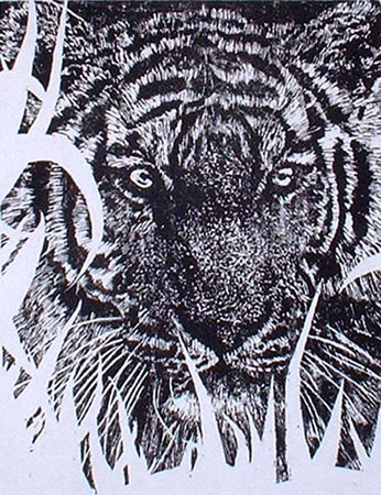 Tiger (woodcut print)