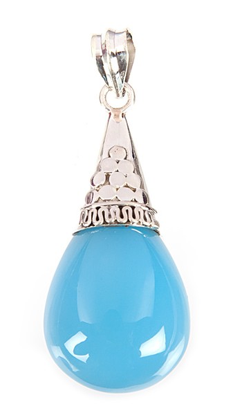 Sterling Silver Blue Chalcedony Pendant