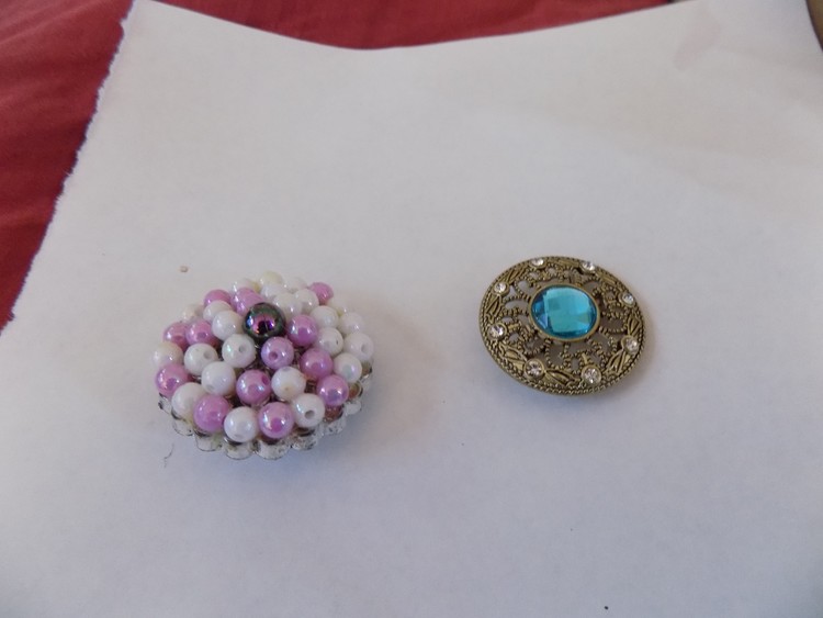 Two broaches upcycled