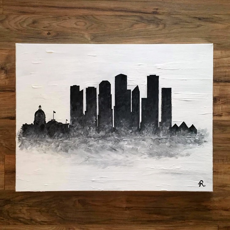 Edmonton City Skyline Painting