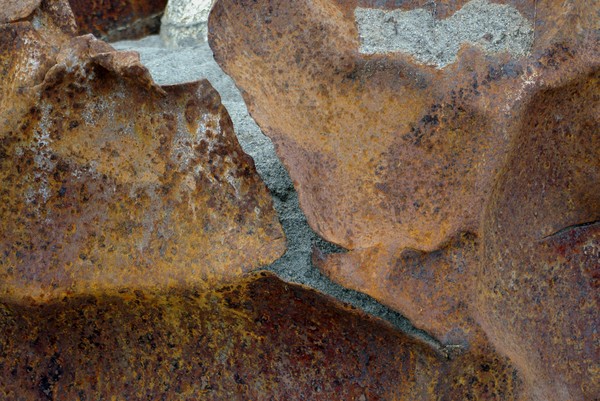 Rusted  iron on beach