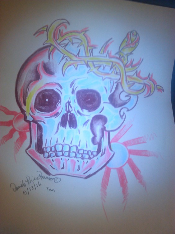 skull with color