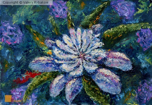 FLOWER Oil painting Glade Mysterious Flowers 2