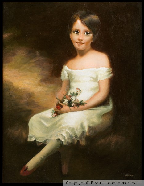 Little Girl With Flowers 34 x 42