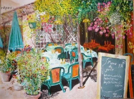 a small restaurant in the Provence mountains
