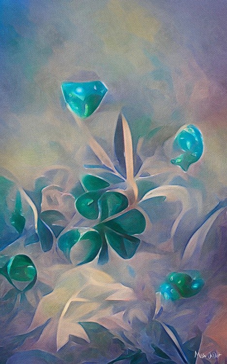 Green clovers and Blue Diamonds