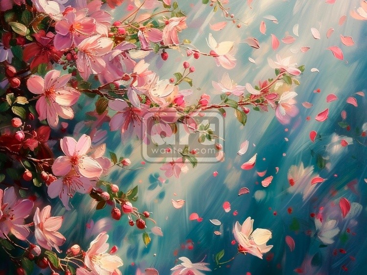 Spring Print, Flower Field Landscape Printable Art, Flower Meadow Oil Painting, Optimistic Painting 