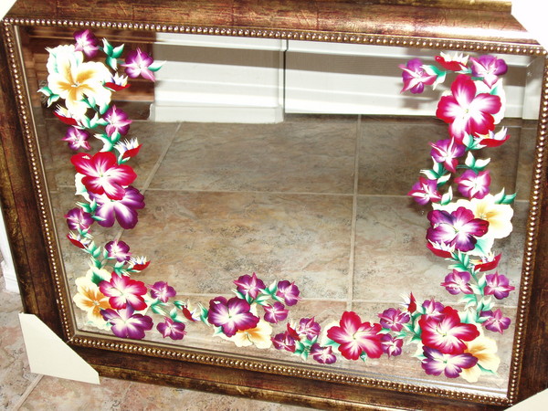 Florals on Wall Mirror