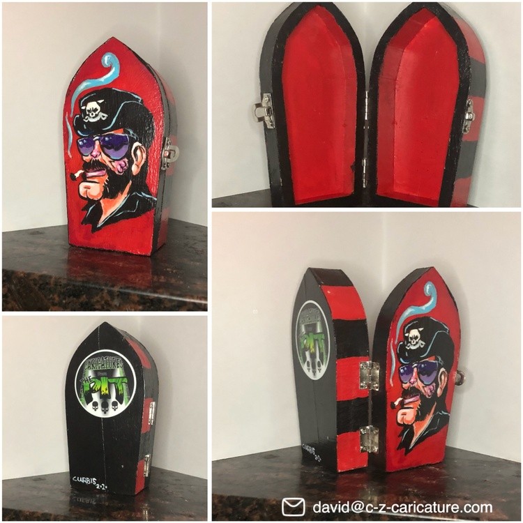 Lemmi killmeister mini wooden coffin tribute