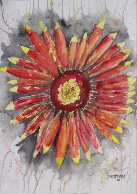 Indian Blanket Flower Watercolor Painting Print