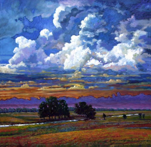 Evening Clouds Over the Prairie