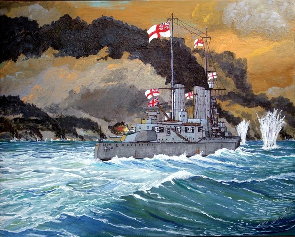 HMS Lion at the battle of Jutland.