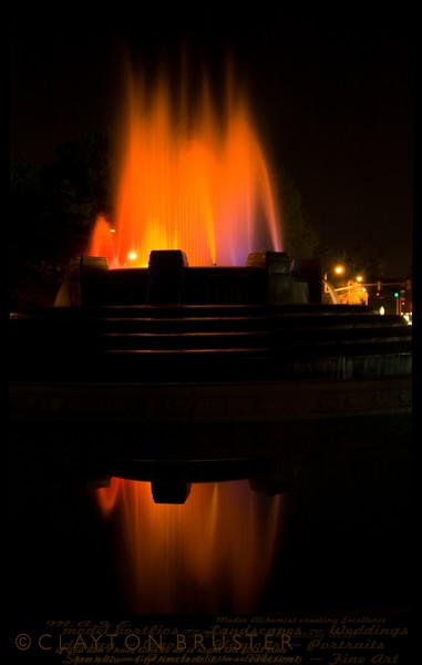 Mulholland Fountain Night Shot