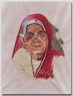 Old woman in Mysore, India