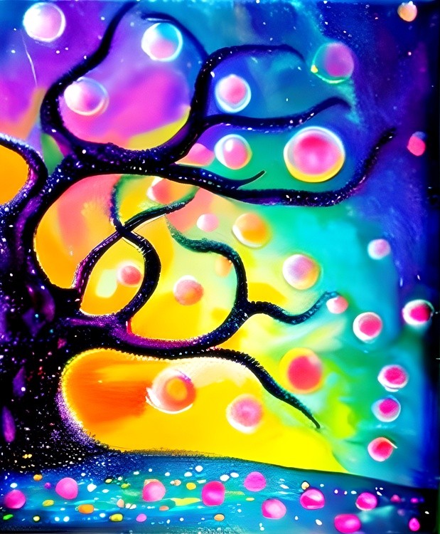Colorful fantasy tree
