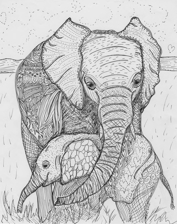 Elephant parent and baby