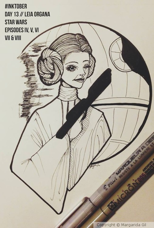 Inktober2018  Day 12 // Leia Organa // Star Wars, Episode IV, V & VI