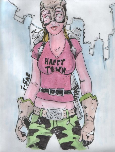 happy town pin-up