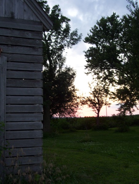 barn sunset