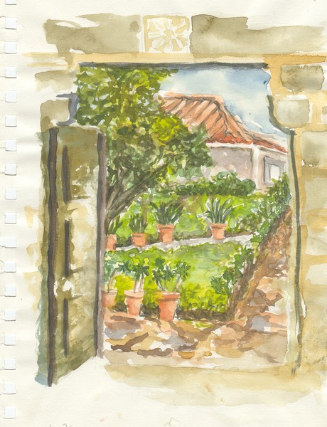 Spanish garden view