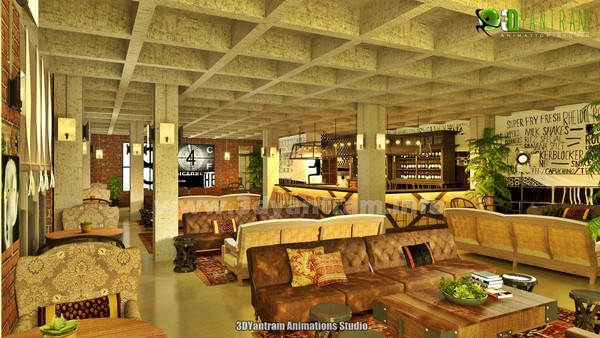 Restaurant Interior rendering design